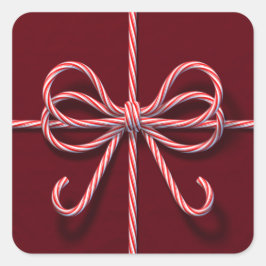 Candy Cane Bow Sticker