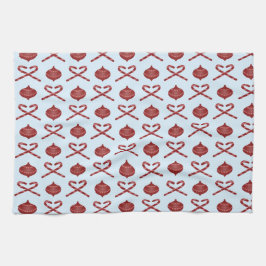 Candy Cane Bows en Ornamenten Theedoek