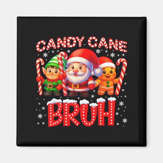 Candy Cane Bruh Cute Santa Elf Christmas Xmas Boy  Magneet (Voorkant)