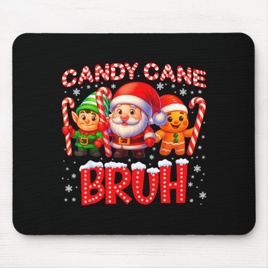 Candy Cane Bruh Cute Santa Elf Christmas Xmas Boy  Muismat (Voorkant)