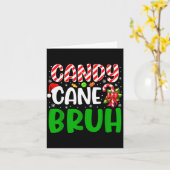 Candy Cane Bruh Funny Christmas Family Matching Xm Kaart (Gele Bloem)