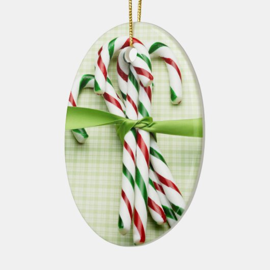 Candy Cane Bundel Keramisch Ornament (Links)