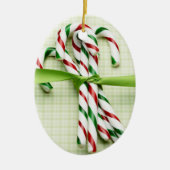 Candy Cane Bundel Keramisch Ornament (Voorkant)