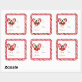 Candy cane cadeaubij stickerstickers vierkante sticker (Vel)