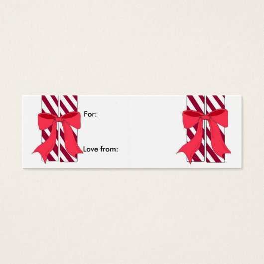 Candy Cane - Cadeaubijslagen Mini Visitekaartjes (Voorkant)