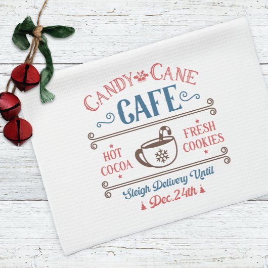 Candy Cane Cafe Vakantie Kerstmis Theedoek