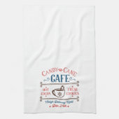 Candy Cane Cafe Vakantie Kerstmis Theedoek (Verticaal)