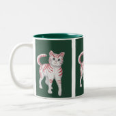 Candy Cane Cat Tweekleurige Koffiemok (Links)