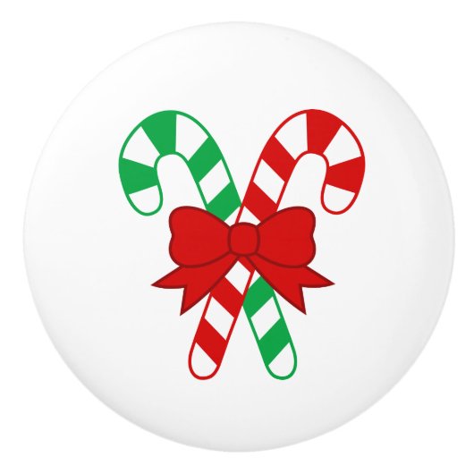 Candy Cane Ceramic Knob. Keramische Knop (Voorkant)