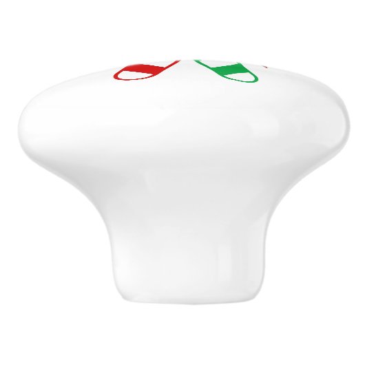 Candy Cane Ceramic Knob. Keramische Knop (Zijkant)