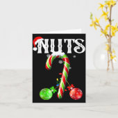 Candy Cane Chest Nuts Couples Funny Chestnuts Xmas Kaart (Gele Bloem)