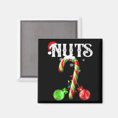 Candy Cane Chest Nuts Couples Funny Chestnuts Xmas Magneet (Voorkant / Achterkant)