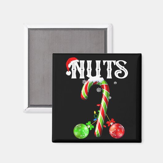 Candy Cane Chest Nuts Couples Funny Chestnuts Xmas Magneet (Voorkant / Achterkant)