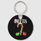 Candy Cane Chest Nuts Couples Funny Chestnuts Xmas Sleutelhanger (Voorkant)