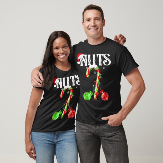 Candy Cane Chest Nuts Couples Funny Chestnuts Xmas T-shirt (Unisex)