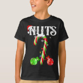 Candy Cane Chest Nuts Couples Funny Chestnuts Xmas T-shirt (Voorkant)
