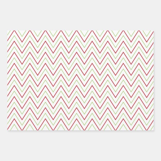 Candy Cane Chevron en Stripes Pattern Inpakpapier Vel (Voorkant)