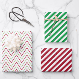 Candy Cane Chevron en Stripes Pattern Inpakpapier Vel