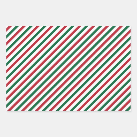 Candy Cane Chevron Stripes & Polka Dots Pattern Inpakpapier Vel (Voorkant)