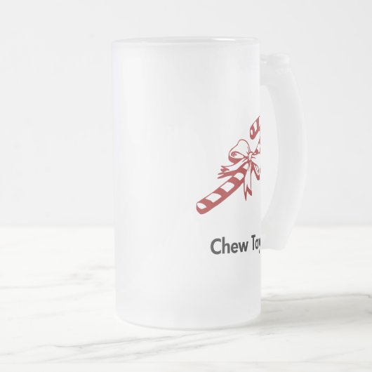 Candy Cane Chew Speelgoed Matglas Bierpul (Voorkant rechts)