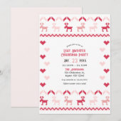 Candy Cane Chic Ugly Sweater Christmas Party Kaart (Voorkant / Achterkant)