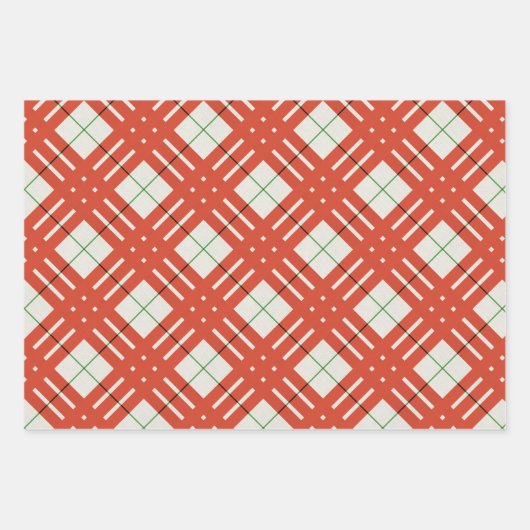 Candy Cane Chorus Diagonal Flat Sheet Set of 3 Inpakpapier Vel (Voorkant 3)