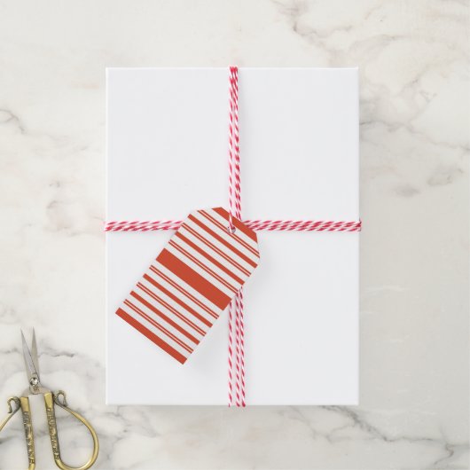 Candy Cane Chorus-Stripe-Verticle Cadeaulabel (Met Touw)