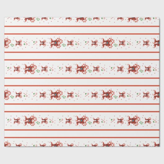 Candy Cane Chorus Wrapping Paper Cadeaupapier (Zoom)