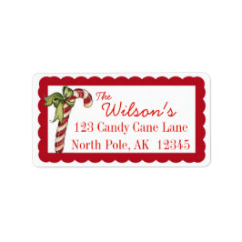 Candy Cane Christmas Adresetiketten Personaliseren Etiket