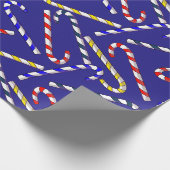 Candy Cane Christmas Blue Cadeaupapier (Hoek)