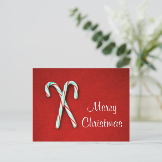 Candy Cane Christmas Briefkaart (Staand voorkant)