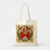 Candy Cane Christmas canvas tassen (Achterkant)