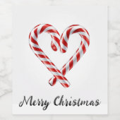 Candy Cane Christmas Cheer wijnfles Wijn Etiket (Enkel label)
