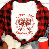 Candy Cane Christmas Club Coquette Bow Tri-Blend Shirt