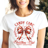 Candy Cane Christmas Club Coquette Bow Tri-Blend Shirt