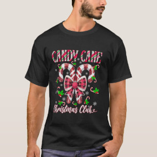 Candy Cane Christmas Club Kerstverlichting Coquett T-shirt