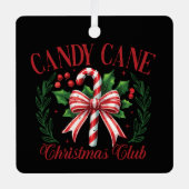 Candy Cane Christmas Club Squad Matching Winter Metalen Ornament (Voorkant)
