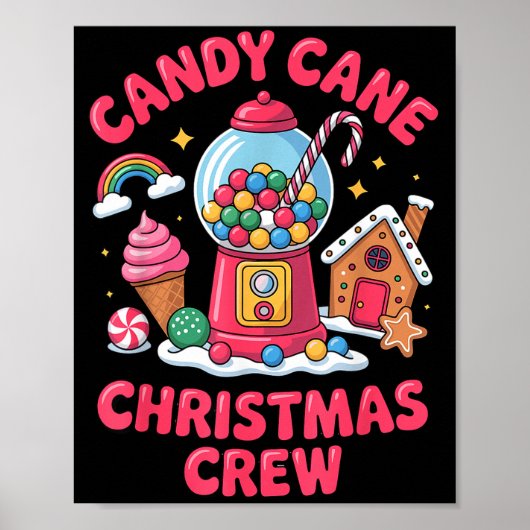 Candy Cane Christmas Crew Gumball Gingerbread Pepp Poster (Voorkant)