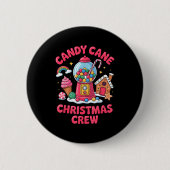 Candy Cane Christmas Crew Gumball Gingerbread Pepp Ronde Button 5,7 Cm (Voorkant)