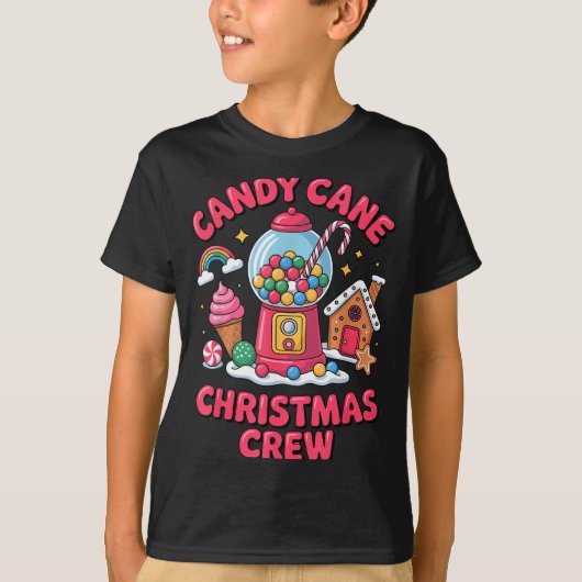 Candy Cane Christmas Crew Gumball Gingerbread Pepp T-shirt (Voorkant)