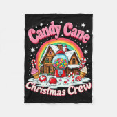 Candy Cane Christmas Crew House Candy Security Can Fleece Deken (Voorkant)