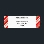 Candy Cane Christmas Custom Etiket<br><div class="desc">Groen,  rood en wit snoeprietpatroon. Aangepaste retouradreslabels. Tekst bewerken om aan te passen.</div>