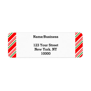 Candy Cane Christmas Custom Etiket