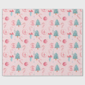 "Candy Cane Christmas Delight Pattern" Cadeaupapier (Vlak)