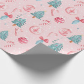 "Candy Cane Christmas Delight Pattern" Cadeaupapier (Hoek)
