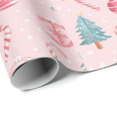 "Candy Cane Christmas Delight Pattern" Cadeaupapier (Rol Hoek)
