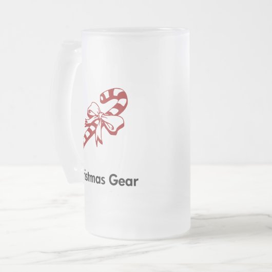 Candy Cane Christmas Gear Matglas Bierpul (Voorkant links)