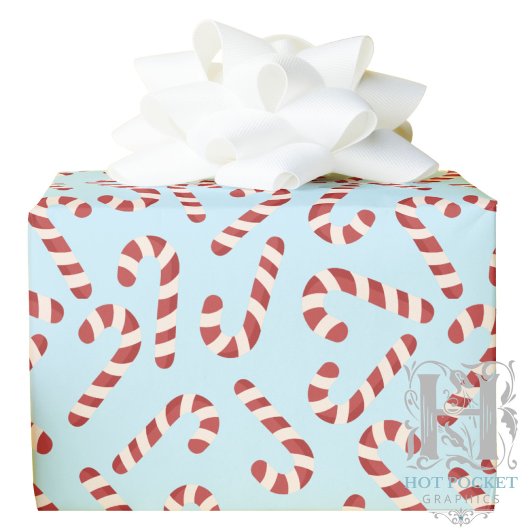 Candy Cane Christmas Gift Wrapping Paper - Blue Cadeaupapier