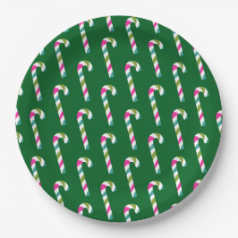 Candy Cane Christmas Green Papieren Bordje
