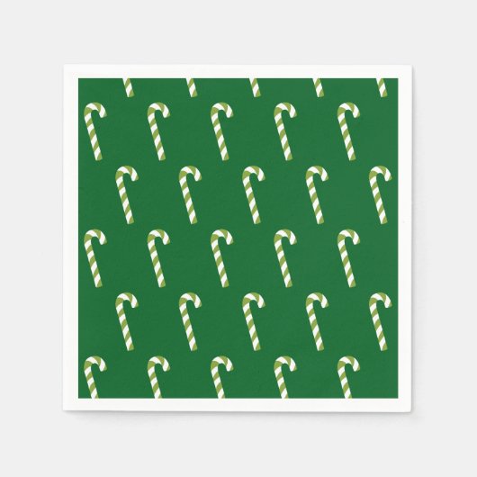 Candy Cane Christmas Green Servet (Voorkant)